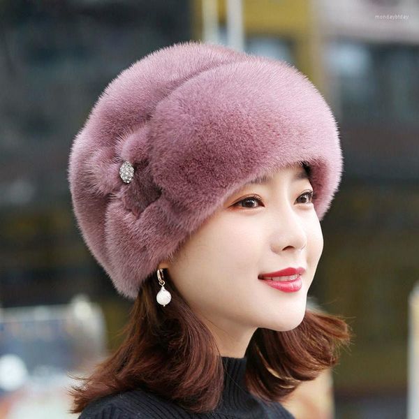 Bérets 2023 mode doux Keep chaud du chapeau d'hiver moelleux angora tricot tricots Bonnet Femme Cap Young Style