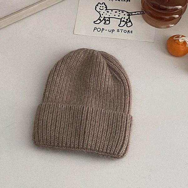 Boinas 2023 sombrero de lana para el cabello para mujer otoño e invierno cabeza grande coreana gris estilo japonés cara reveladora punto pequeño