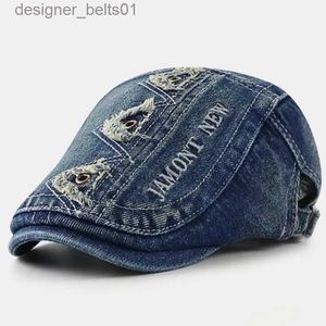 Bérets 2023 Haute Qualité Parent-enfant Denim Newsboy Cap Garçon Fille Pur Coton Chapeau De Soleil Enfant Ivy Caps Hommes Femmes Petite Taille Bérets 52-56cmL231115