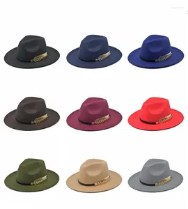 Baretten 2023 Hoge Kwaliteit Vintage Klassieke Vilt Jazz Fedora Hoed Grote Rand Cloche Cowboy Panama Voor Vrouwen Mannen Bowler Fedora