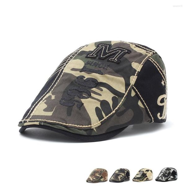 Boinas 2023 Boina de camuflaje Jamont Damski Chapeu Masculino Pesca deportiva Baret Dames Muts Sombrero de camuflaje de diseñador octogonal