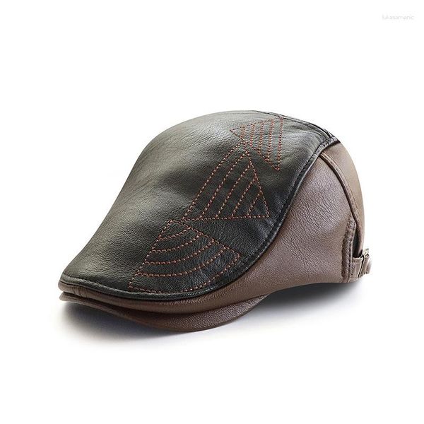 Boinas 2023 Jamont Vintage hombres PU cuero Baret visera sombreros clásico Sboy para Bere Gorro De Inverno Feminino Cap