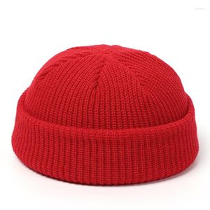 Bérets 2023 chapeaux tricotés pour femmes Gildweed hommes bonnet chapeau hiver rétro sans bride Baggy Melon casquette goutte pêcheur bonnets