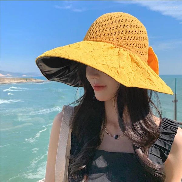 Bérets 2023 Chapeau coréen Femme Style japonais et célèbre sur Internet Étiquette en métal Épingle à cheveux Visière de protection solaire en plein air