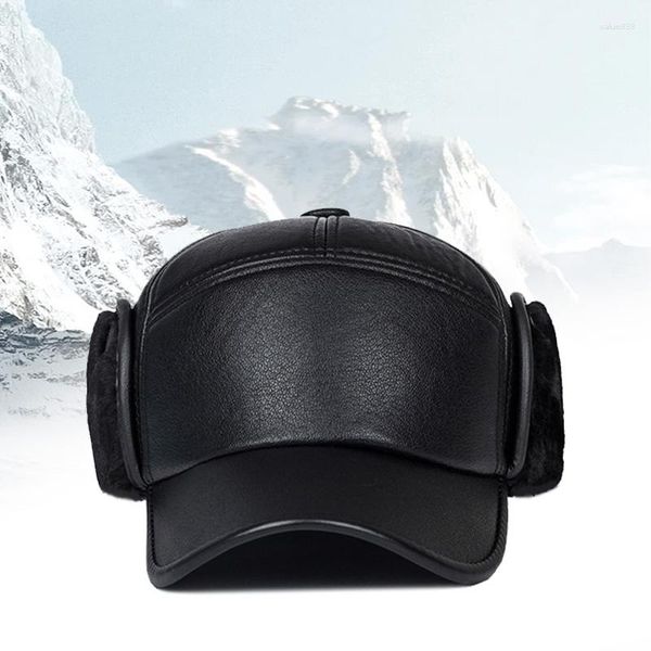 Bérets 2023 hommes haut plat casquettes arrière automne hiver chaud oreille protection casquette en plein air mode haute qualité rabats fourrure mâle chapeau