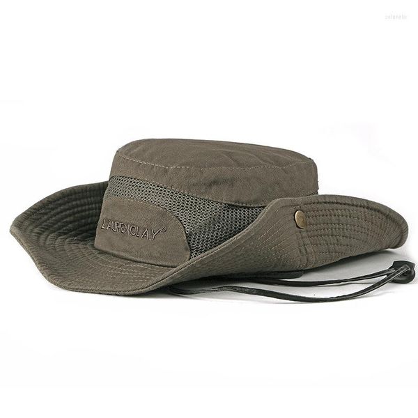 Boinas 2023 militar Panamá Safari Boonie sombreros de sol gorra de verano hombres mujeres camuflaje cubo sombrero con cuerda transpirable pescador