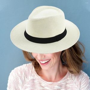 Bérets 2023 Monnbiffy été grand chapeau haut-de-forme unisexe classique en plein air chapeau de soleil plage paille crème solaire agriculteur soleil