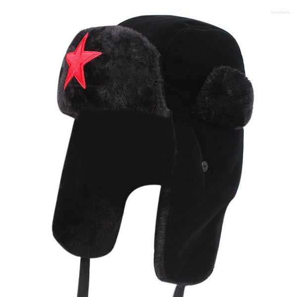 Bérets 2023 Pilote Hiver Bomber Chapeaux Pour Hommes Russe Casquette De Chasse En Plein Air Mâle Adulte Chaud Résistant Au Froid Chapeaux Bonnet Chapeau En Gros