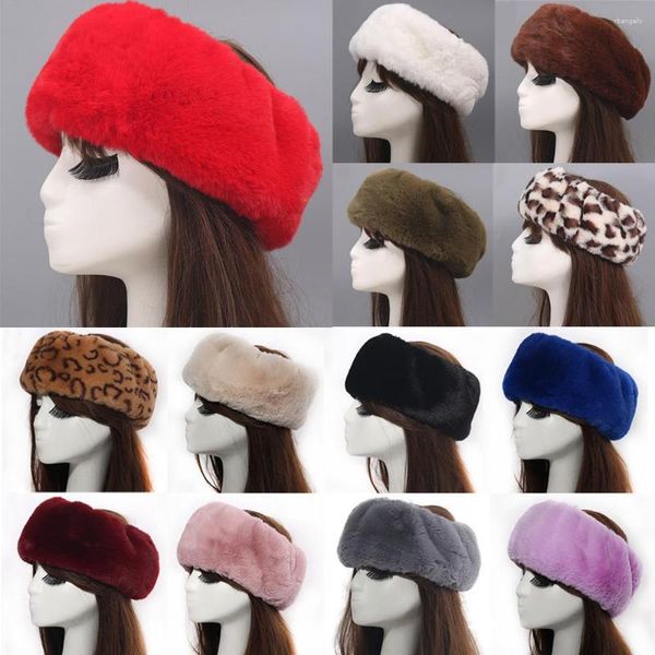 Bérets 2023 Style russe chapeaux d'hiver pour femmes épaisse fourrure fausse fourrure moelleux chapeau bonnets chaud ski vide haut Protection de l'oreille