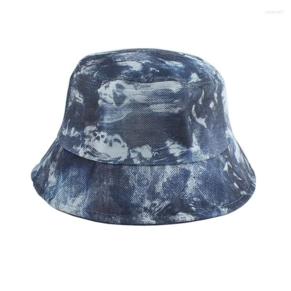 Boinas 2023 verano Tie tinte dibujo sombrero de cubo mujeres al aire libre Bob Chapeau Panamá sombreros de sol para hombres Hip Hop Gorros gorra de pesca plegable