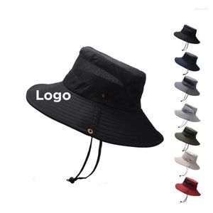 Bérets 2023 Protection solaire feutre paille visière bloc chapeau LOGO personnalisé pour hommes et femmes Camp casquettes pêche chapeaux été