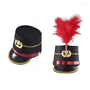 Bérets 2023 Vintage Drum Majors Hat Halloween Adulte Soldat Party Guard Show Top Cosplay