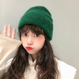 Bérets 2023 femmes hiver japonais pull pull froid chapeau mignon sauvage cachemire tricoté bonnet épaissi chaud mode femmes