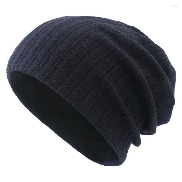 Bérets 2024 Bonnets Chapeau Pour Hommes Femmes Automne Hiver Chaud Doux Respirant Bas Chapeaux Brimless Couverture Crâne Casquette Tricot Mince Chapeaux