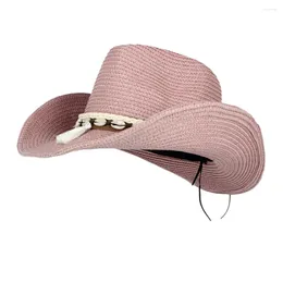 Berets 2024 Bohemia Women Hollow Western Cowboy Hat Lady Beach Sombrero Hombre Straw Panama Cowgirl Jazz Sun Caps Maat 56-58 cm