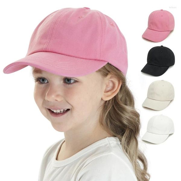 Boinas 2024 Niños Deporte Viseras Sombreros Color sólido Gorra de béisbol ajustable para bebé Gorras de algodón suave Niños Niñas Sombrero de sol al aire libre