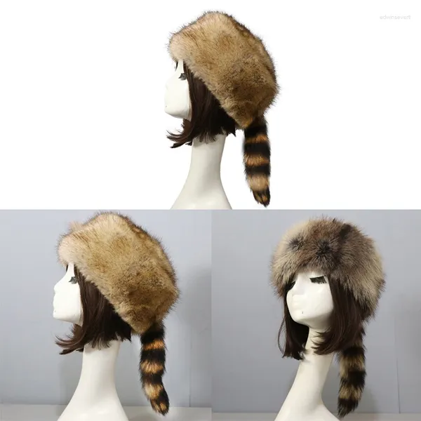 Boinas 2024 moda a prueba de viento hombres piel sintética suave esponjoso gorro femenino lujo cálido oso ruso mujeres invierno esquí orejera sombrero