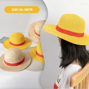 Bérets 2024 Luffy Straw Hat Anime Cartoon Cosplay Caps Accessoires Summer Sun Sunshade Parent-Child CHILD POUR FEMMES MEN