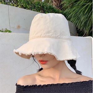 Beretten 2024 Lente zomerhoed Wit zwart roze paarse geel blauwe bravs Visser Zonnebescherming Visor hoeden voor vrouwen