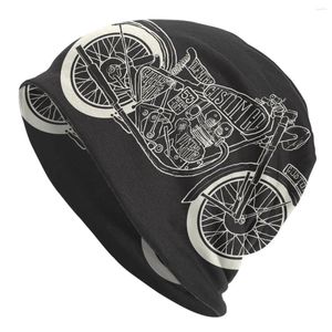 Bérets 2024 chapeau chaud pour femmes vintage moto dessiné à la main empilable bonnet tricoté casquette hommes hip hop bonnets