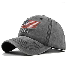 Boinas 2024 Capas de béisbol de algodón lavadas EE. UU. Visores Sun Visors Unisex Sombreros de color sólido ajustable