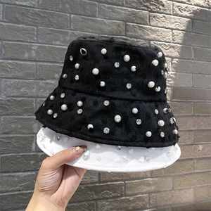 Berets 202403-2508851 INS Chic Summer Mesh Pearl Migne Holiday Holiday Backet Cap Fomen Femme Leisure