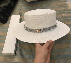 Bérets 202403-shi Ins Chic été plage vacances herbe blanche perle abeille mode dame Fedoras casquette femmes loisirs Panama chapeau