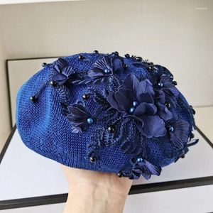 Bérets 202403-shi Ins été tricot élégance française Polyester léger respirant dame béret chapeau femmes loisirs peintre casquette