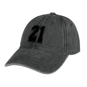Bérets 21 American Football Classic Vintage Sport Jersey Numéro de baseball ou de basket-ball Numb Cowboy Hat