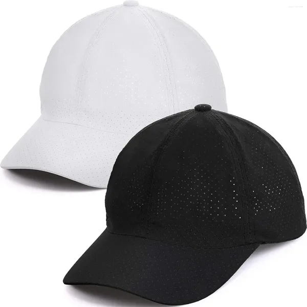 Berets 2pack Running Hats Men Femmes Performance Caps Baseball Caps Upf Sun Golf Tennis refroidissement Laser Cut Ajustement Breathable