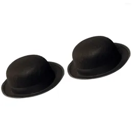 Bérets 2pcs Black Bowler Hat Magic de l'habit