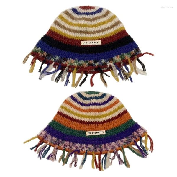 Bérets 2XPC Vacances Crochet Chapeau Western Hepburn Style Vintage Tricoté Seau