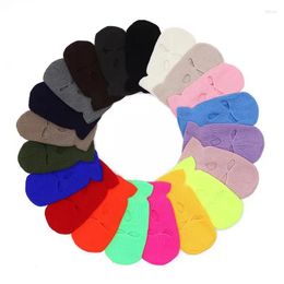 Bérets 30 couleurs tricotées cagoule casquette hiver hommes femmes décontracté acrylique élastique bonnet chapeau jeu tactique Skullies masque de ski Gorros