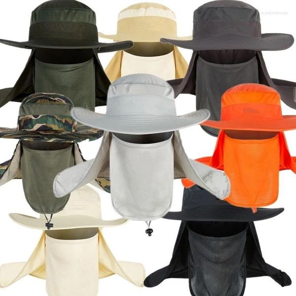 Bérets 360 degrés chapeau d'extérieur homme été crème solaire soleil mâle imperméable résister aux rayons ultraviolets pêcheur pêche