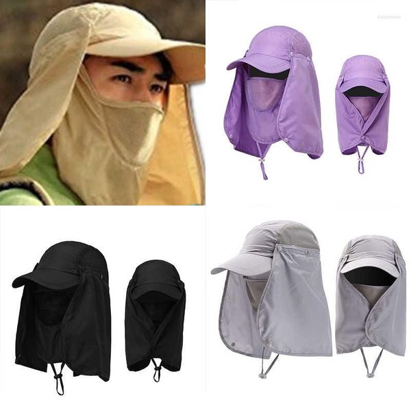 Bérets 360°Outdoor UV Protection Ear Flap Neck Cover Sun Hat Cap Pêche Chasse Randonnée