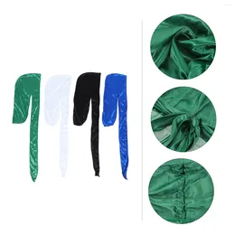 Boinas 4 PCS Pirata Baotou Hat Miss Satin Bandanas para mujeres Bouffant Cap Elástico Dormir