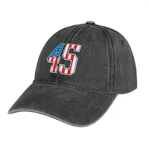 Boinas 45 Números con clase americanos Cuarenta y cinco Bandera de Estados Unidos Sombrero de vaquero Golf Espuma Fiesta Mujeres Hombres