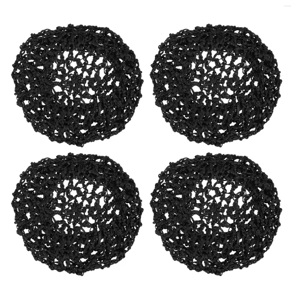 Bérets 4pcs Mesh Crochet Hair Net Premium Crocheted Hairnet