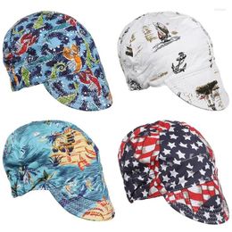 Bérets 4 pièces casquettes de soudage chapeaux de coton soudeurs doublure en maille absorbant la sueur anneau élastique respirant pour