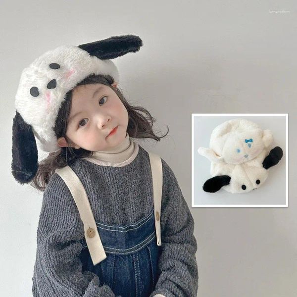 Bérets 50-53cm enfants coréens béret 2023 automne/hiver mignon Super dessin animé fille bébé chapeau en peluche citrouille