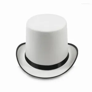 Bérets 50JB magicien chapeau haut de forme melon blanc déguisement accessoire de déguisement