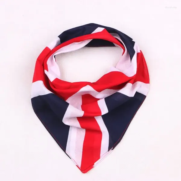 Boinas 54x54cm Unisex British Union Union Jack Biker Square Football Fans Carnival Cotton Head Wrap Hip Hop Dancing Dancing