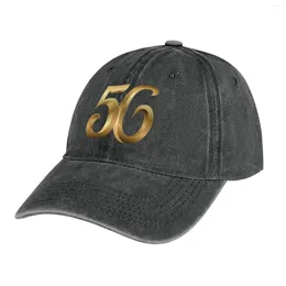 Berets 56 Gouden nummer zesenvijftig cowboy hoed aangepaste pet bobble schattige heren caps dames