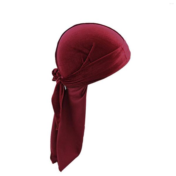 Boinas 6 Piezas Gorra Veet Durag para Hombres y Mujeres Diademas Suaves con Cola Larga Correas Anchas 360 Ondas