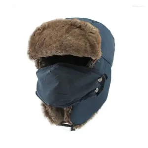 Beretten 6 -stijl winter acryl vaste oorbeveiliging hoed verstelbare buitenschedels beanies bommenwerper hoeden houden warm voor mannen en vrouwen 06