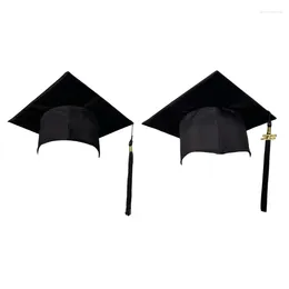 Berets 652f Leuke universiteitsgraduatie Hoed Bachelor Cap met kwastjes voor middelbare school Grad Golden 2024 afgestudeerden