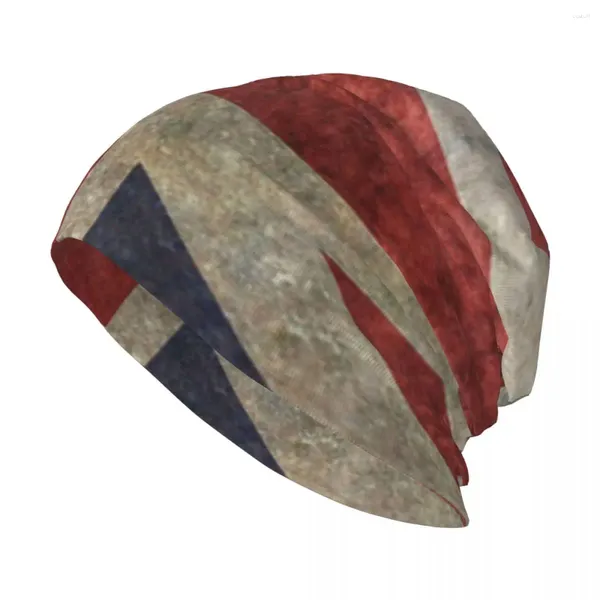 Boinas Un grunge con aspecto angustiado Union Jack Versión del Reino Unido Gorro de punto Navidad Moda Hombres Mujeres