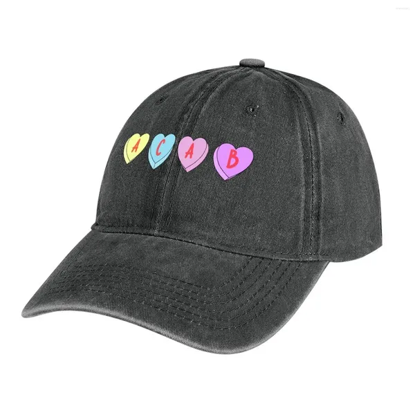 Bérets ACAB Candy Hearts Cowboy Hat Casquette personnalisée Wild Ball Vêtements de golf pour femmes et hommes