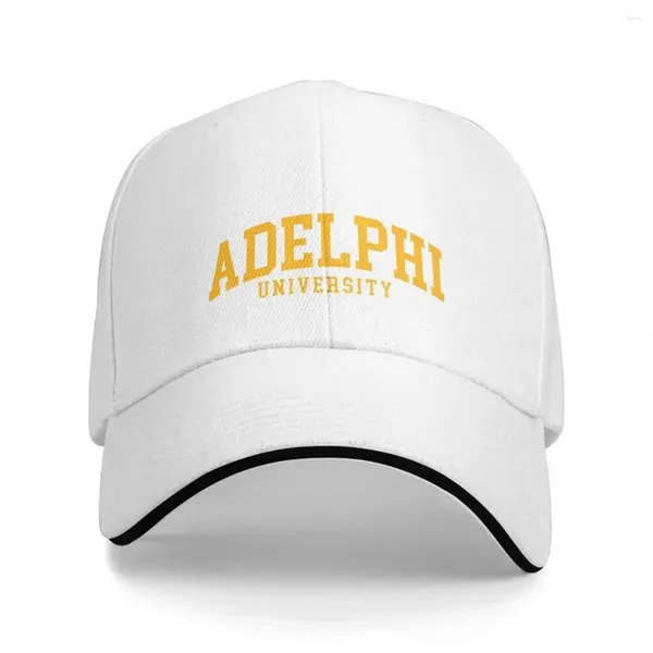 Bérets Adelphi Université - Font collégial Curbe Baseball Cap Snapback Chapeaux de mode respirants Outdoor décontractés pour hommes et femmes