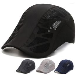 Beretten verstelbare ademende baret hoed platte pet gatsby casual boina mesh mode caps voor volwassenen 2022